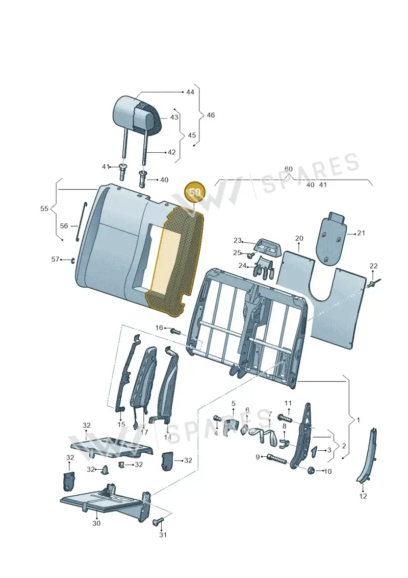 7E0881775S — Volkswagen Transp. caravelle (2011-2015) diagram 679881200, position 50