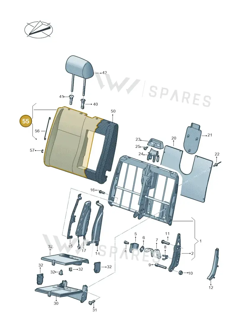 7E0881805FBHVW — Volkswagen Caravelle (2015-2019) diagram 861881200, position 55