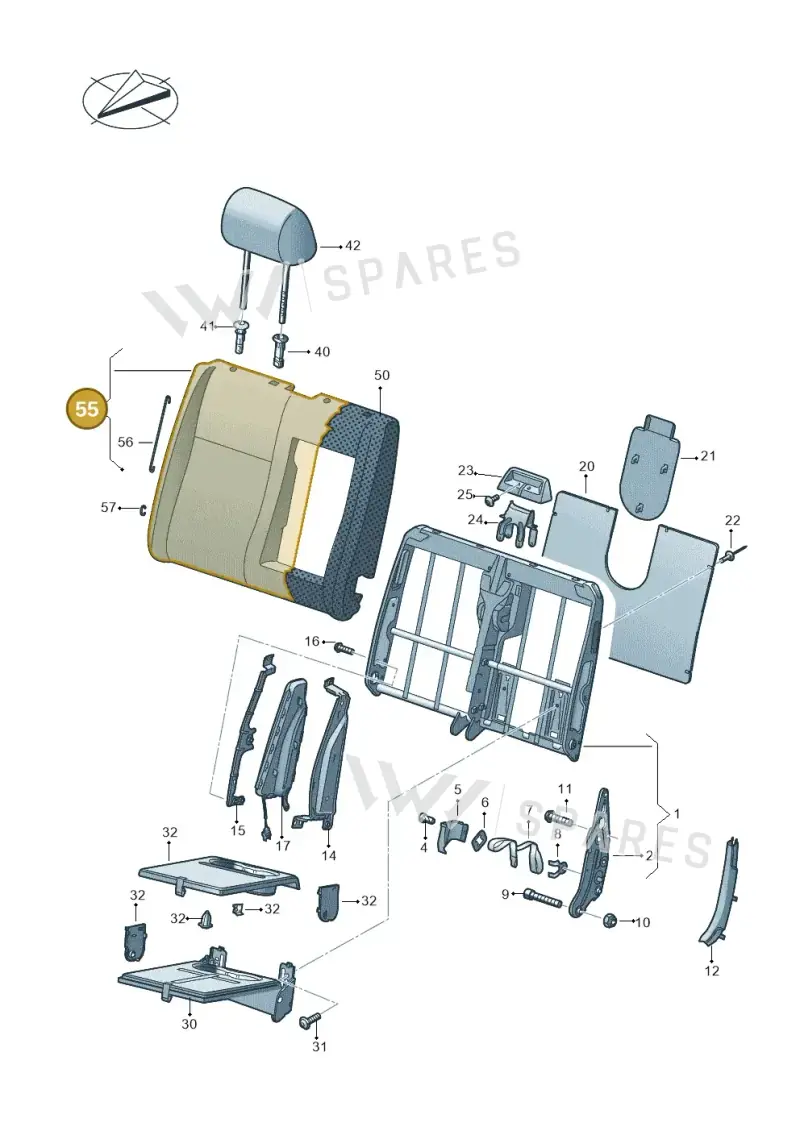 7E0881805FMHZX — Volkswagen Caravelle (2015-2019) diagram 861881200, position 55