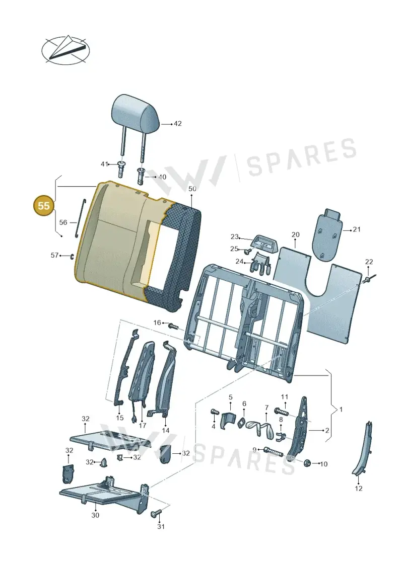 7E0881805FPHZX — Volkswagen Caravelle (2015-2019) diagram 861881200, position 55