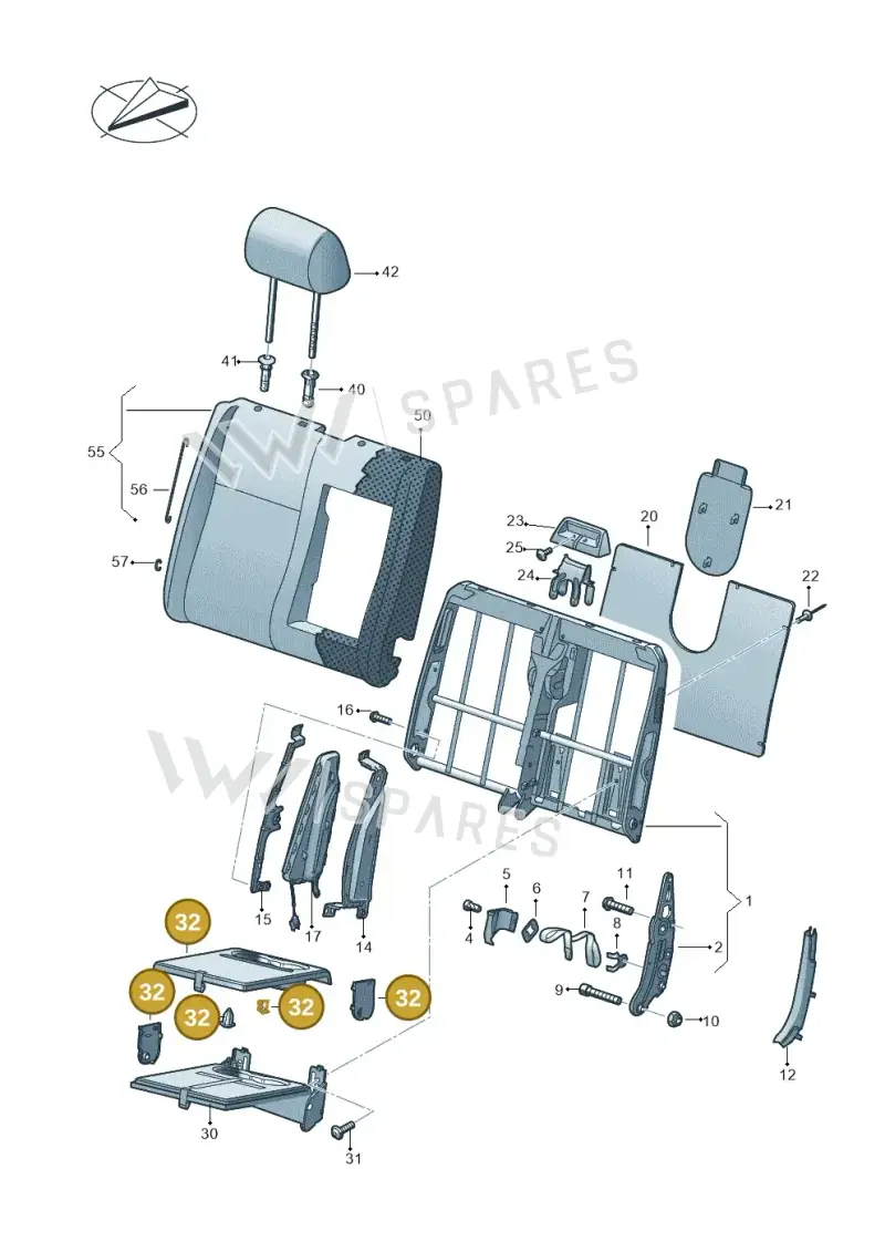 7E0898210A — Volkswagen Caravelle (2019-2024) diagram 861881200, position 32