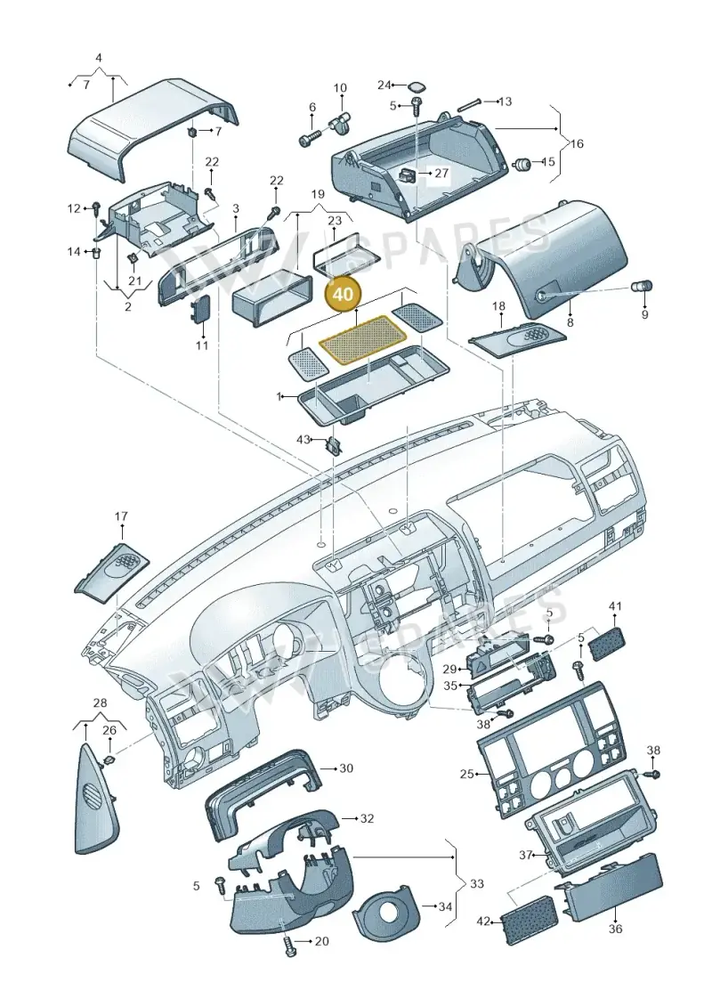 7E0898640A9B9 — Volkswagen Transp. caravelle (2011-2015) diagram 680857100, position 40