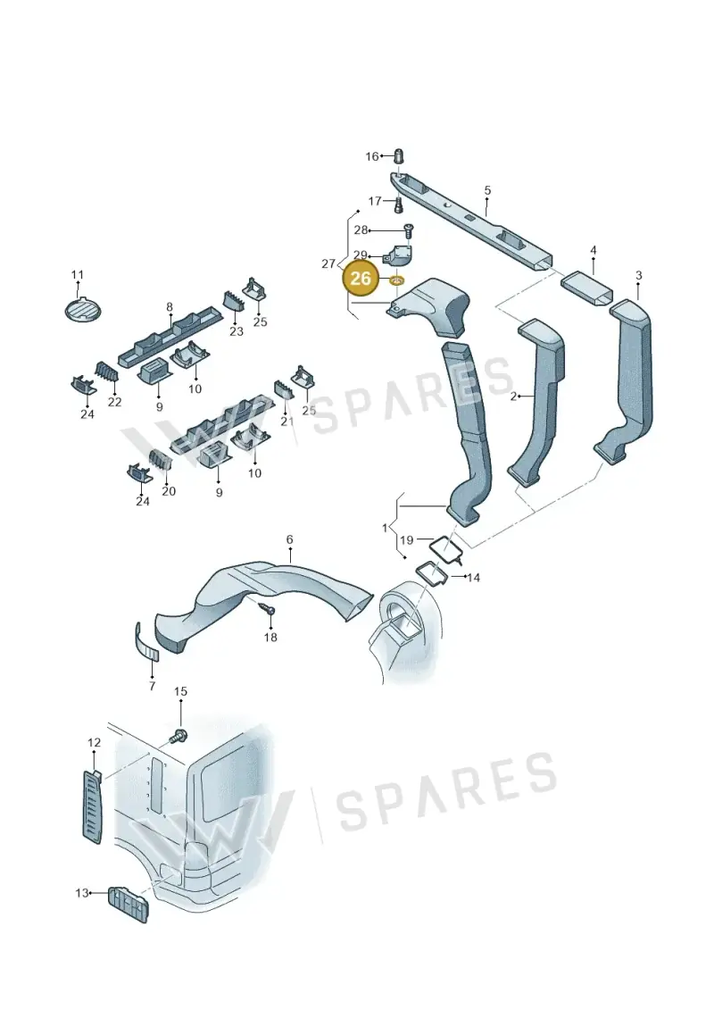 7E0898903 — Volkswagen Transp. caravelle (2011-2015) diagram 659819100, position 26