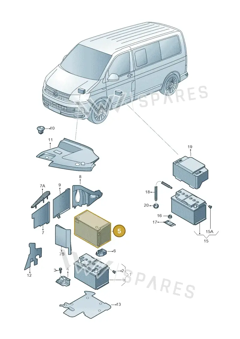 7E0915411 — Volkswagen Caravelle (2015-2019) diagram 861915000, position 5