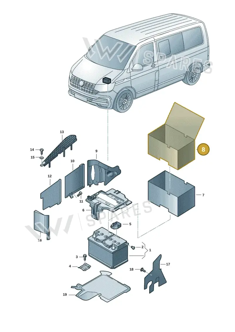 7E0915411 — Volkswagen Transport. multivan (2019-2024) diagram 7em915000, position 8