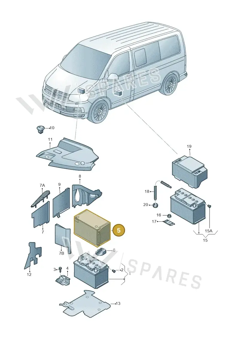 7E0915418 — Volkswagen Caravelle (2015-2019) diagram 861915000, position 5