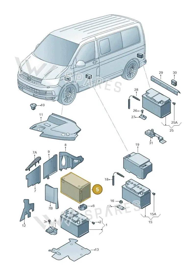 7E0915418 — Volkswagen California Camper (2015-2019) diagram 871915000, position 5