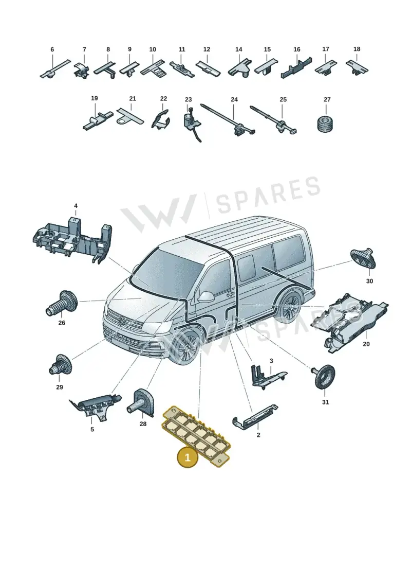 7E0937403D — Volkswagen Transport. multivan (2019-2024) diagram 7em971081, position 1