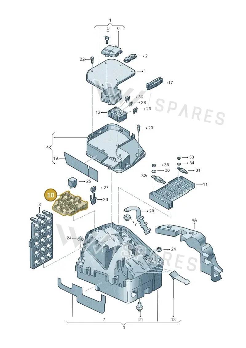 7E0937503D — Volkswagen Transp. caravelle (2011-2015) diagram 410937100, position 10