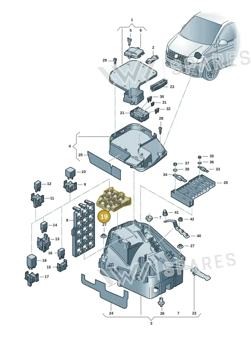 7E0937503D — Volkswagen Transport. multivan (2019-2024) diagram 7ep937020, position 19