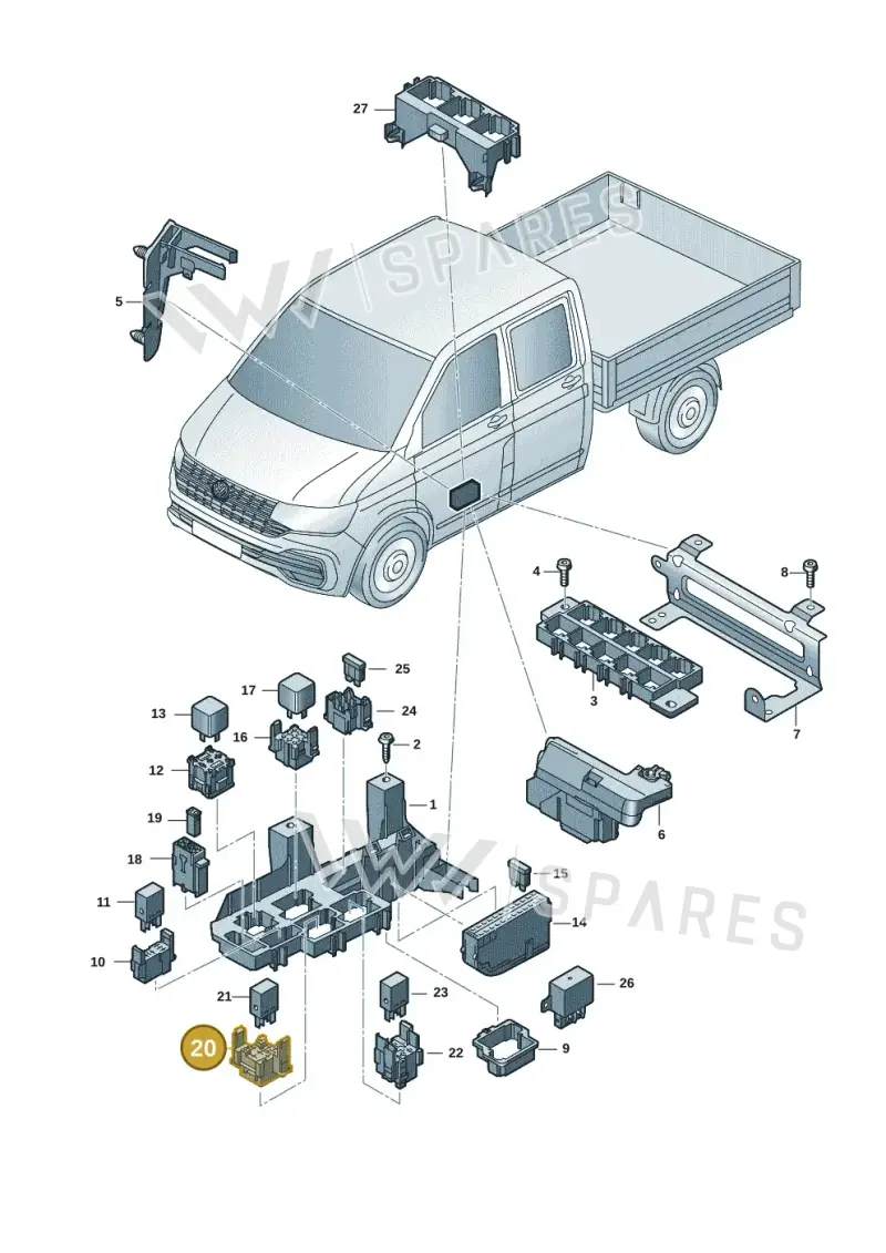 7E0937528 — Volkswagen Single-cab transp. (2019-2024) diagram 7fp937010, position 20