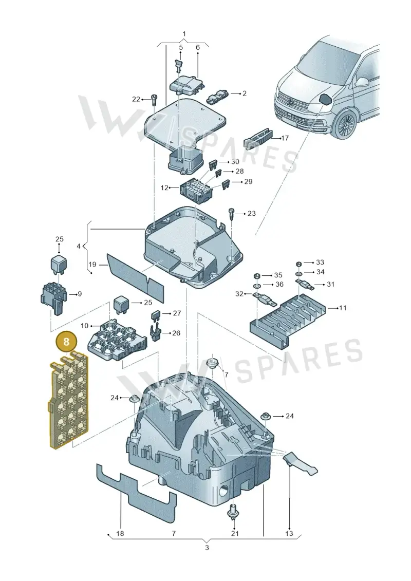 7E0937545A — Volkswagen Single-cab transp. (2015-2019) diagram 861937100, position 8