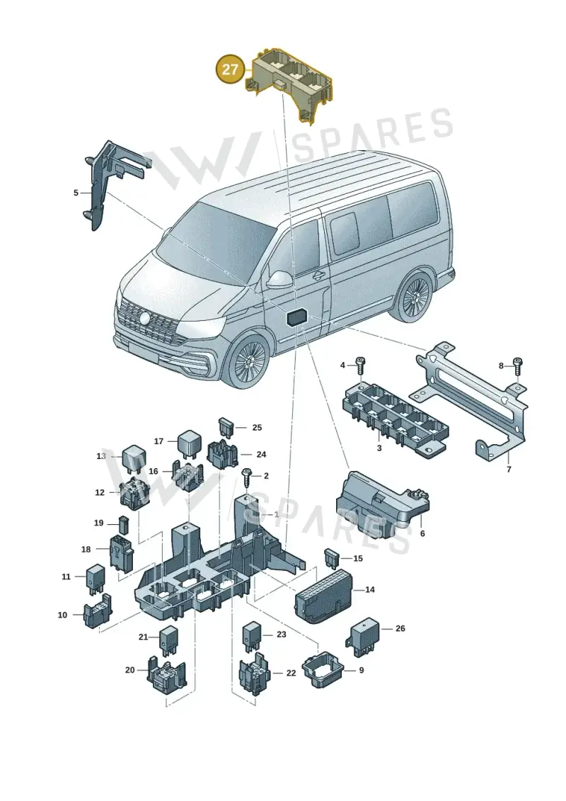 7E0937545C — Volkswagen Caravelle (2019-2024) diagram 7ep937010, position 27