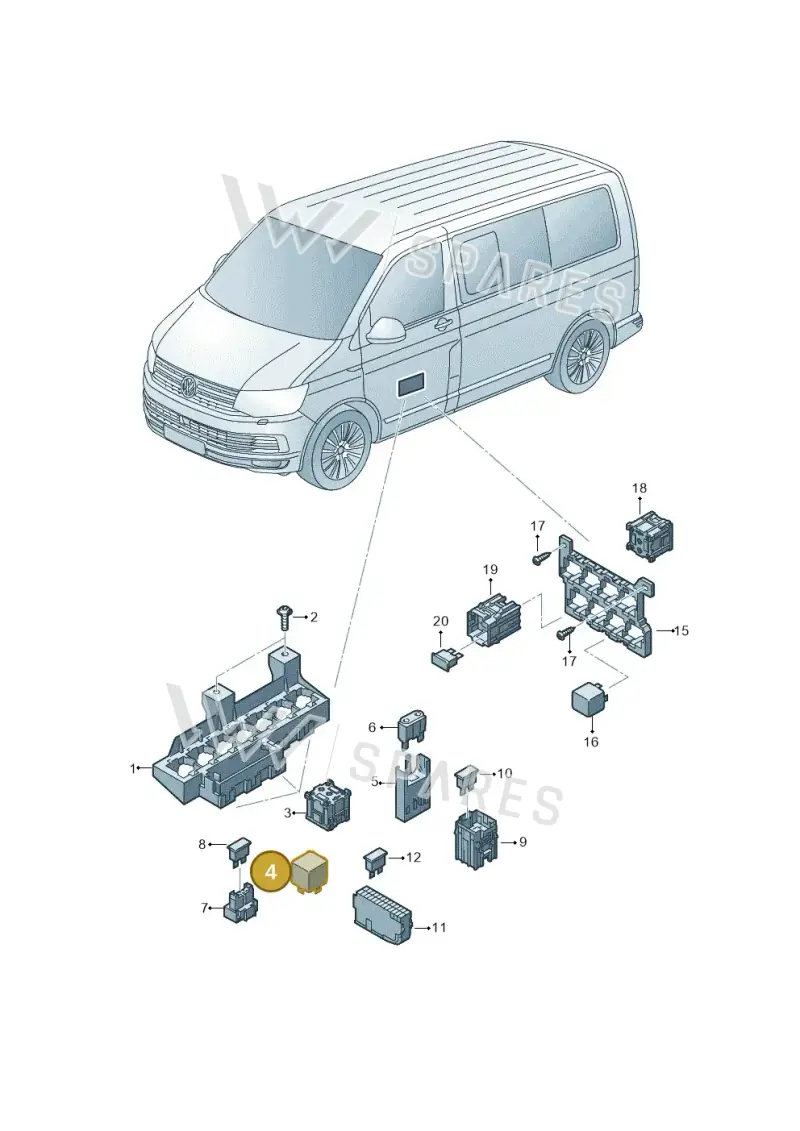 7E0943383 — Volkswagen Caravelle (2015-2019) diagram 861937050, position 4