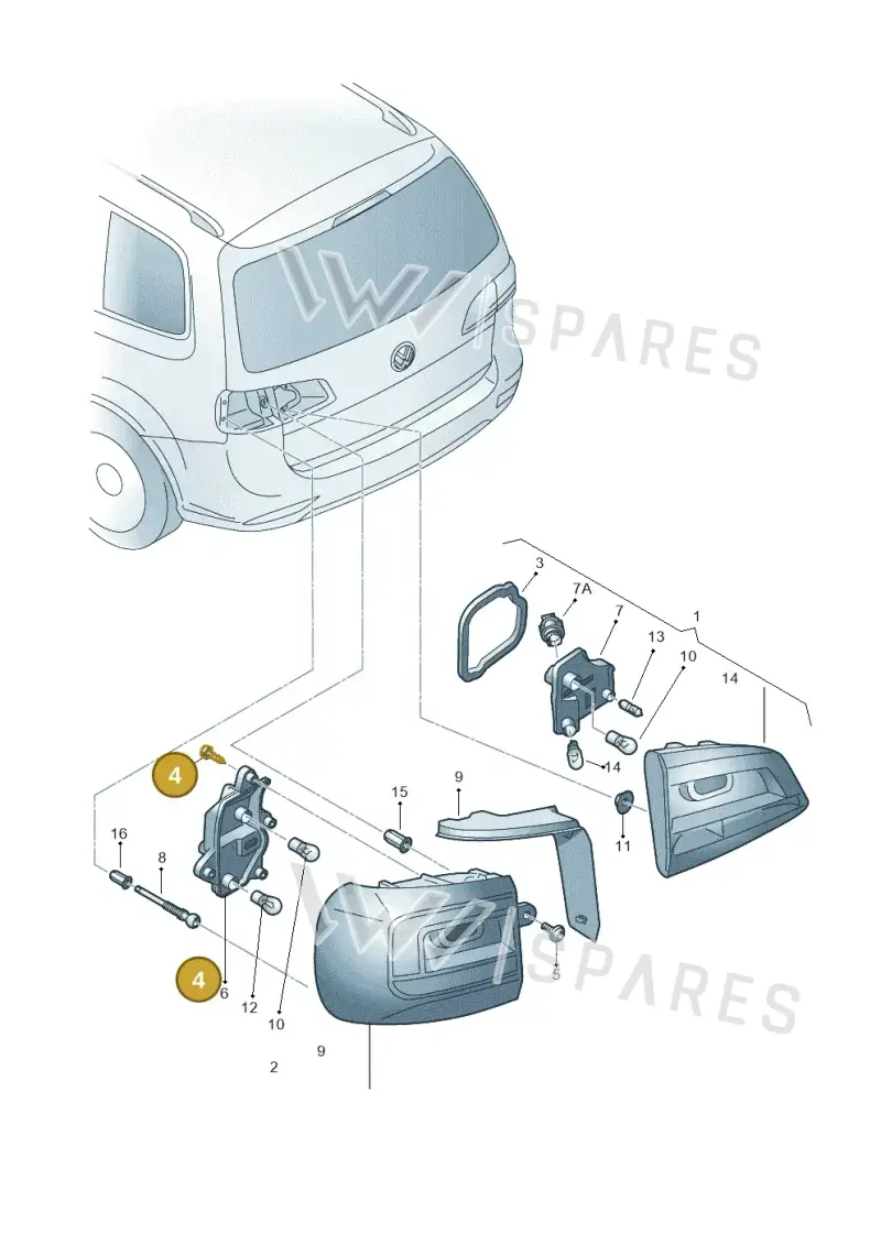 7E0945229 — Volkswagen Touran 2.0 (2010-2015) diagram 694945000, position 4