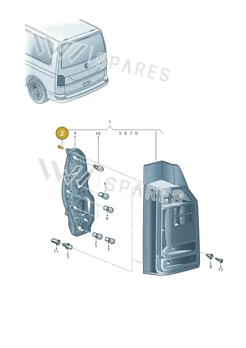 7E0945229 — Volkswagen Caravelle (2015-2019) diagram 861945000, position 2