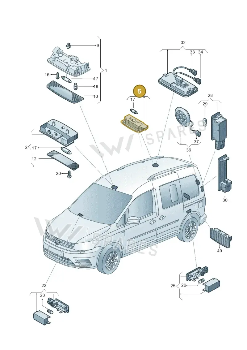 7E0947105EY20 — Volkswagen Caddy kombi (2015-2020) diagram 866947000, position 5