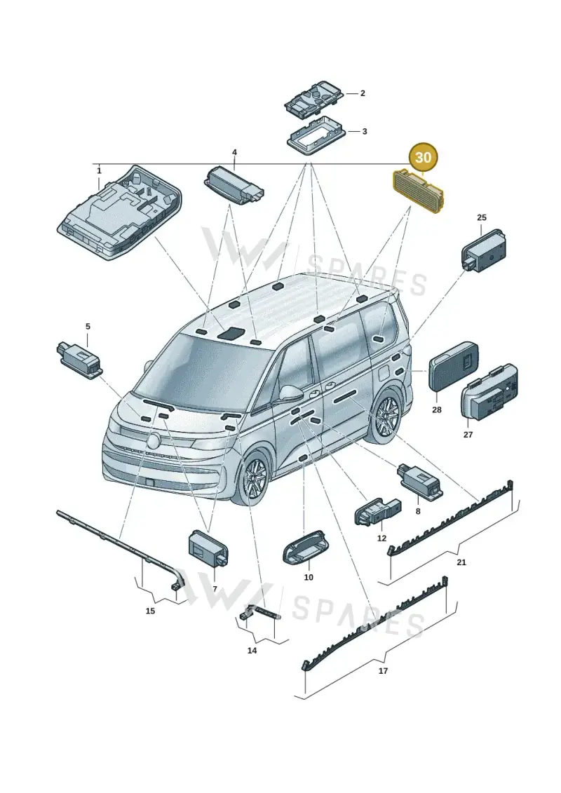 7E0947123BY20 — Volkswagen Multivan (2021-) diagram 7t0947000, position 30
