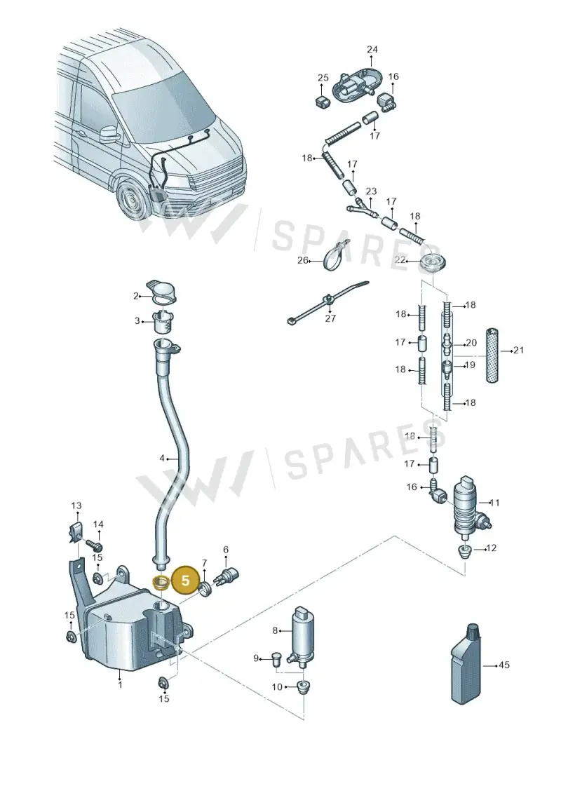 7E0955489 — Volkswagen E-Crafter 35 (2018-2024) diagram 806955100, position 5