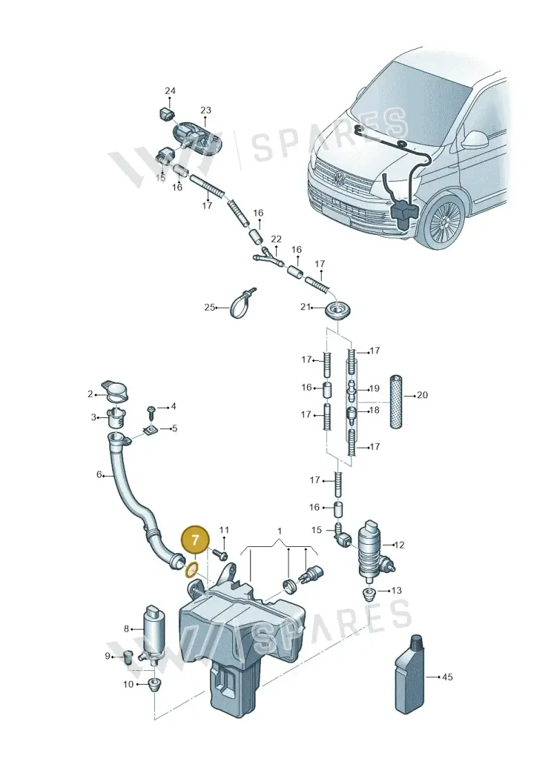 7E0955489 — Volkswagen Caravelle (2015-2019) diagram 861955100, position 7