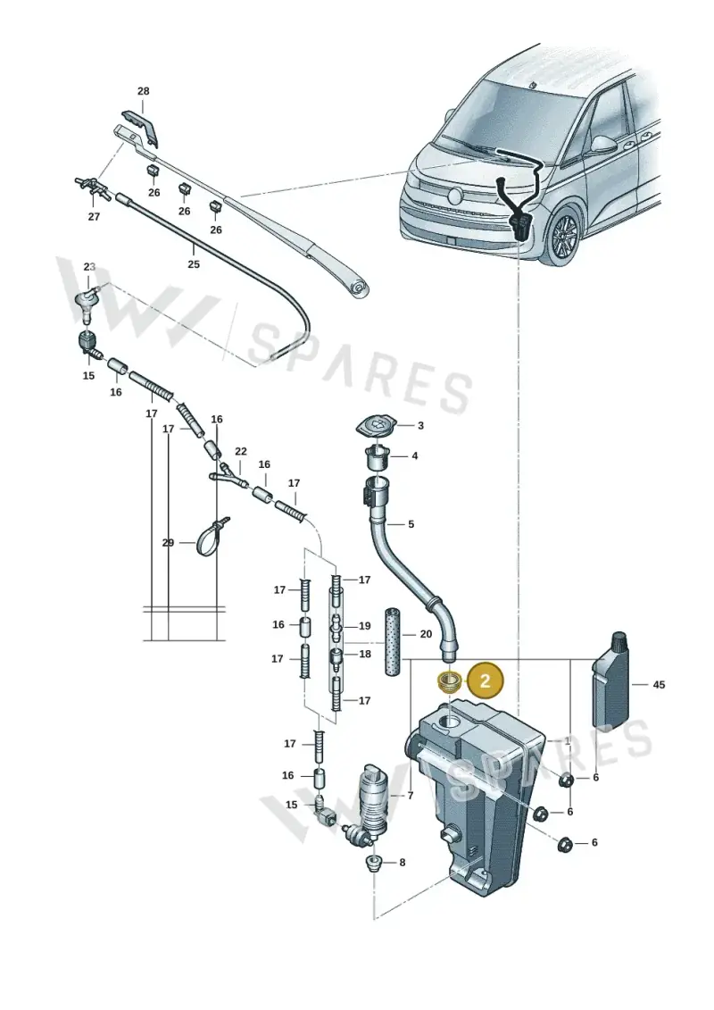 7E0955489 — Volkswagen Multivan (2021-) diagram 7t0955100, position 2
