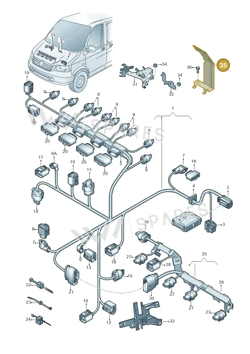 7E0959189E — Volkswagen Caravelle (2015-2019) diagram 731971040, position 35