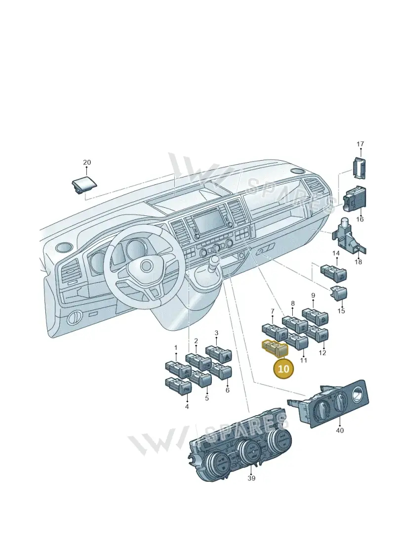 7E0959511FWHS — Volkswagen California (2015-2019) diagram 871941510, position 10