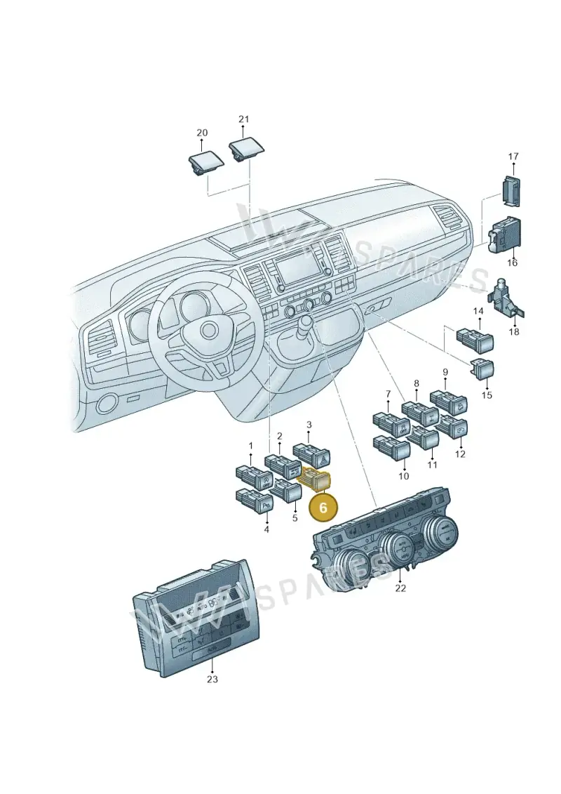 7E0959621DWHS — Volkswagen Caravelle (2015-2019) diagram 861941500, position 6