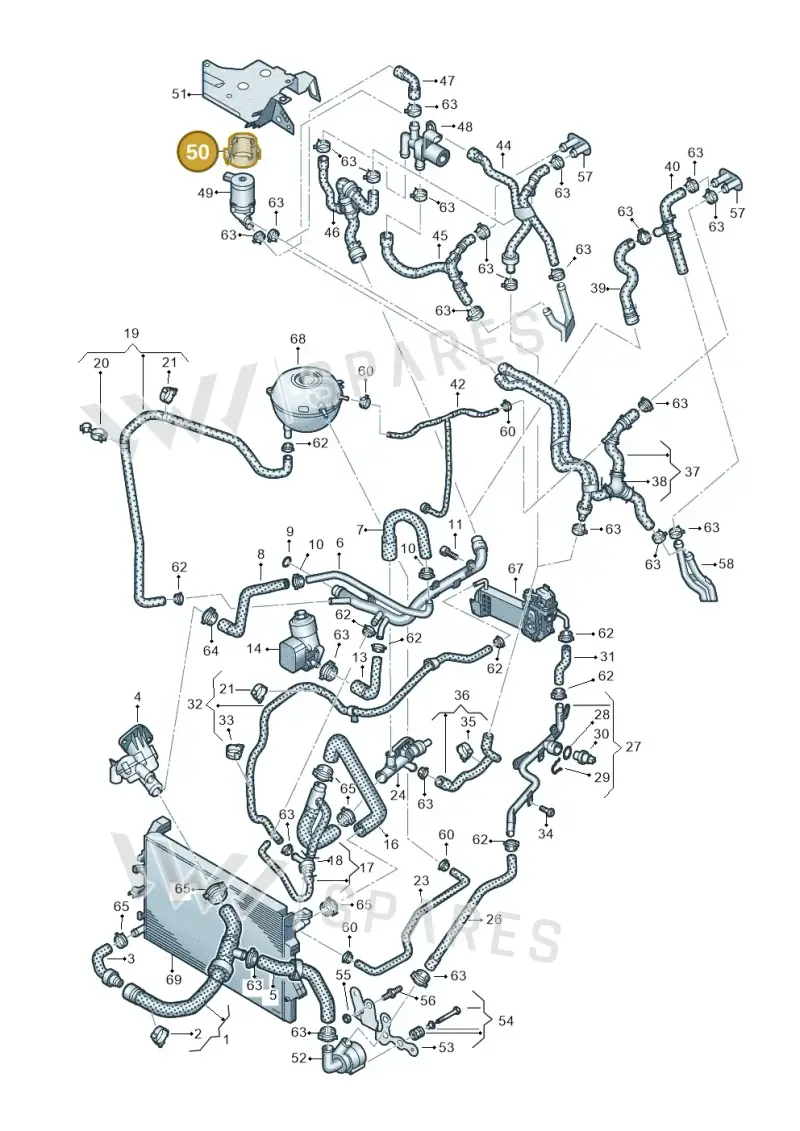7E0965551 — Volkswagen Caravelle (2015-2019) diagram 861121430, position 50