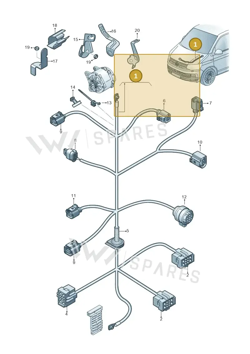 7E0971072MQ — Volkswagen Caravelle (2015-2019) diagram 861971080, position 1