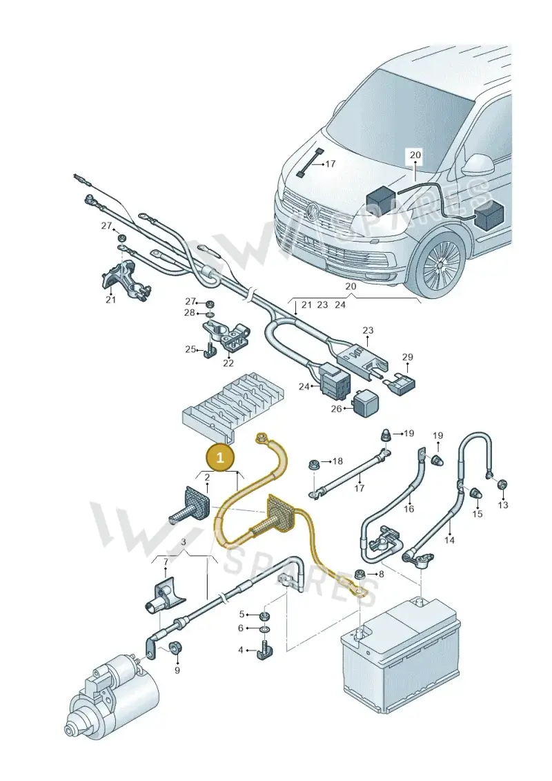 7E0971158A — Volkswagen Caravelle (2015-2019) diagram 861971020, position 1