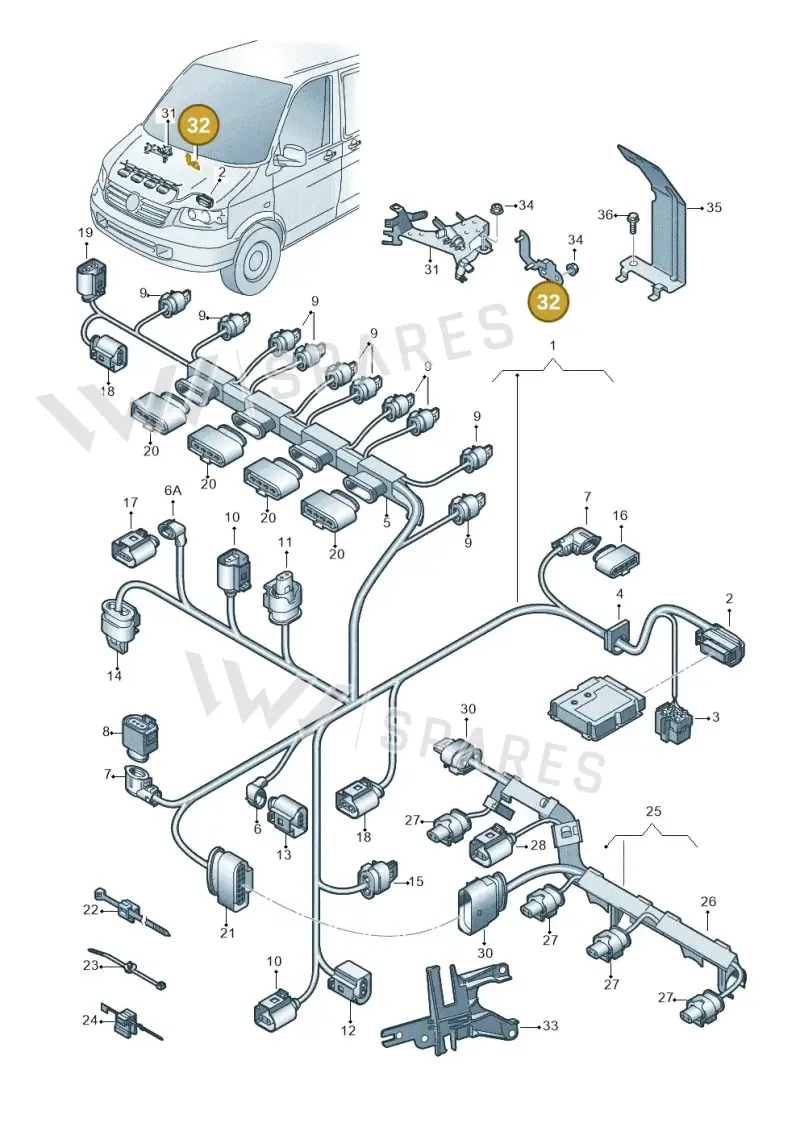 7E0971501B — Volkswagen Caravelle (2015-2019) diagram 731971040, position 32