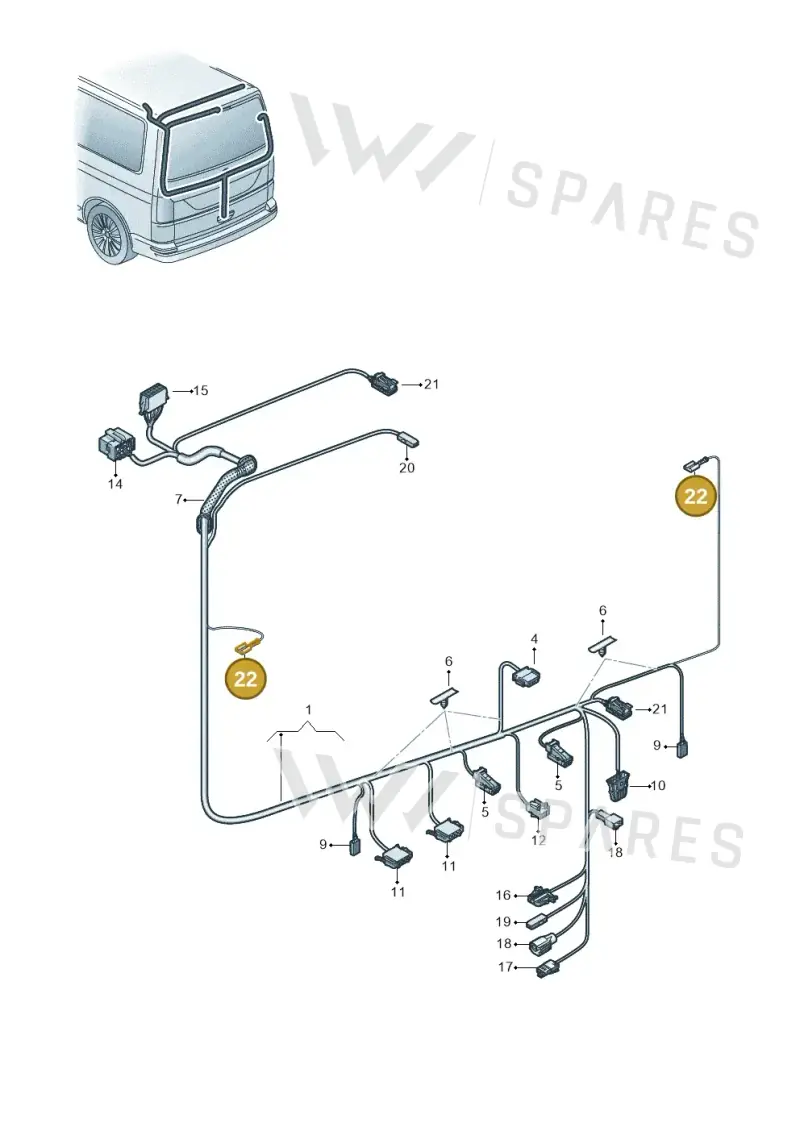 7E0971701 — Volkswagen Caravelle (2015-2019) diagram 861972820, position 22