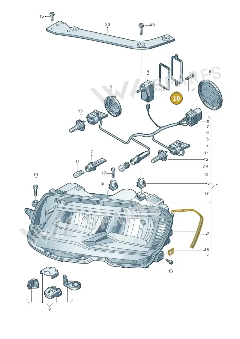7E0998295 — Volkswagen Tiguan 2.0 4Motion (2017-2024) diagram 884941000, position 10