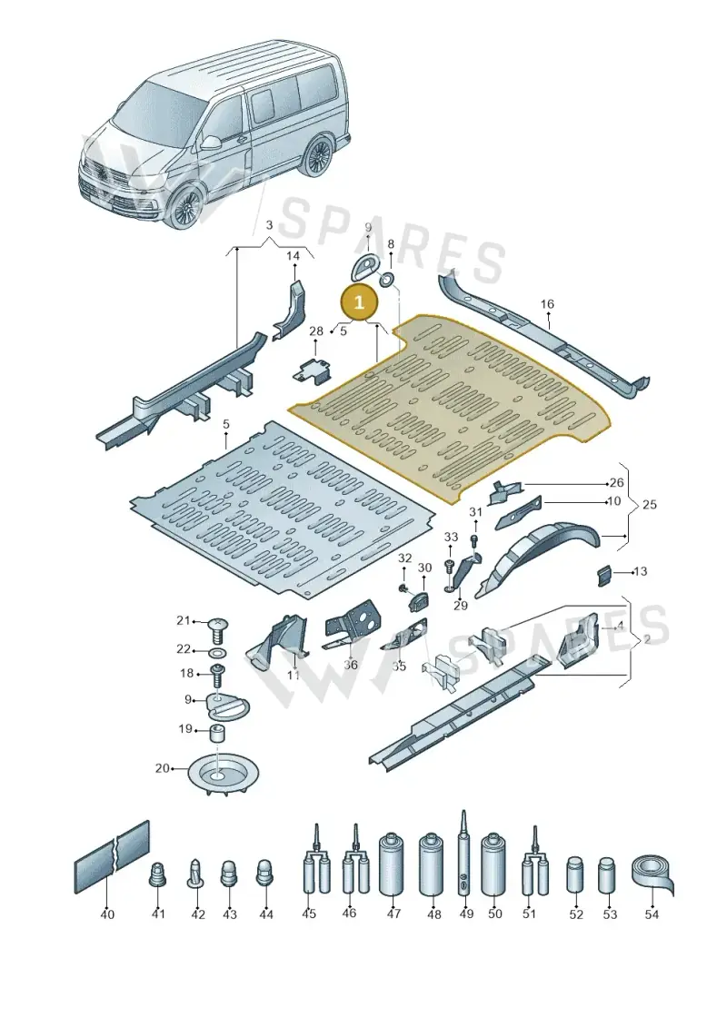 7E1801403D — Volkswagen Caravelle (2019-2024) diagram 861801200, position 1