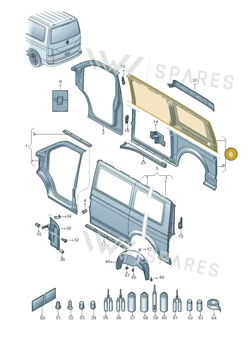 7E1809160 — Volkswagen Transport. multivan (2019-2024) diagram 861809200, position 6