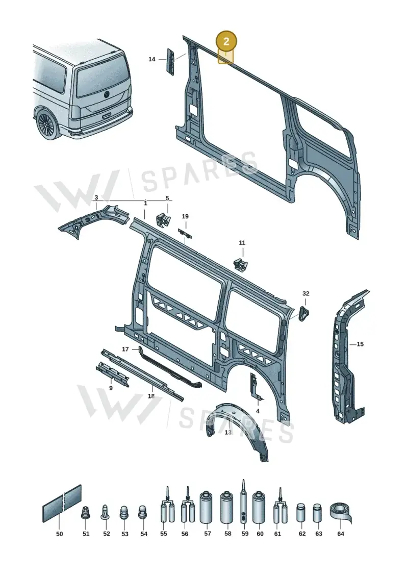 7E1809406J — Volkswagen Transport. multivan (2019-2024) diagram 7em809000, position 2