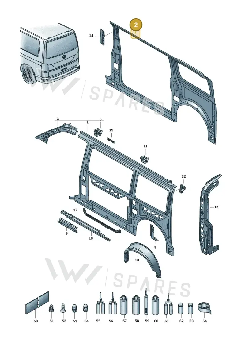 7E1809406K — Volkswagen Transport. multivan (2019-2024) diagram 7em809000, position 2