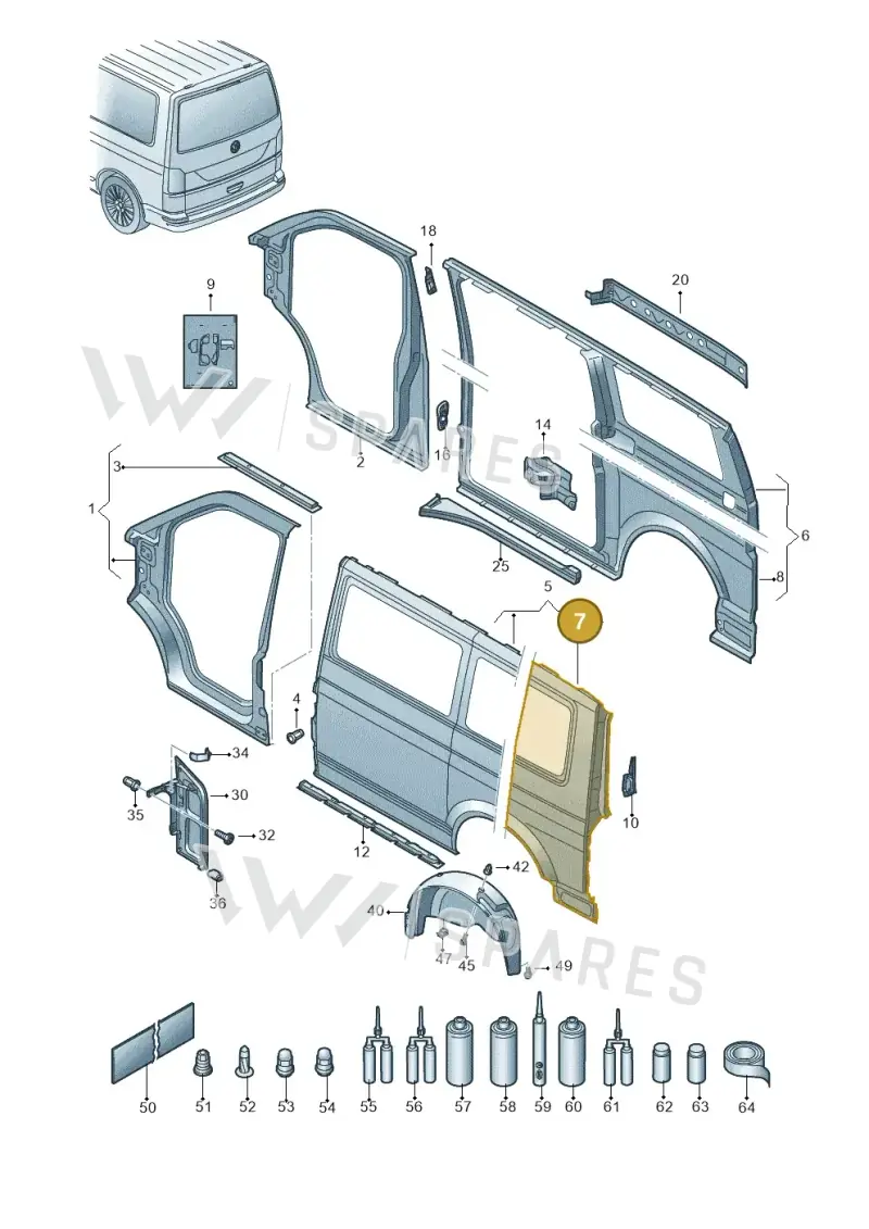 7E1809843 — Volkswagen Transport. multivan (2019-2024) diagram 861809200, position 7