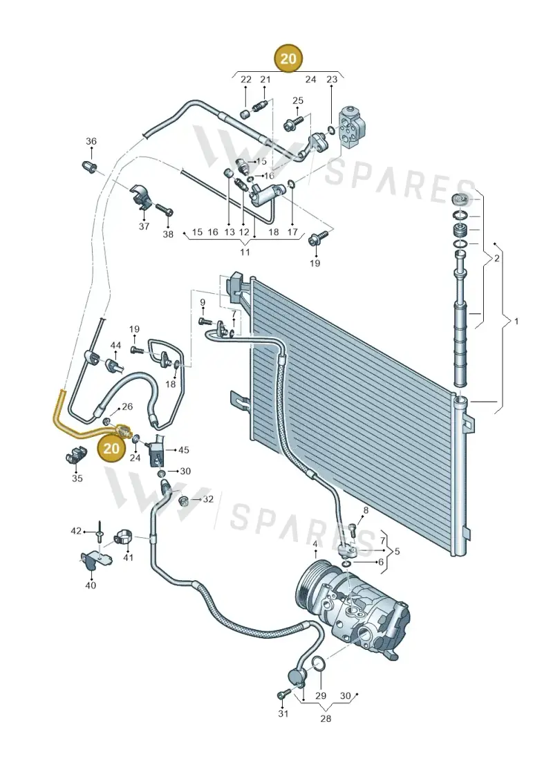 7E1816743A — Volkswagen Transport. multivan (2019-2024) diagram 861260400, position 20