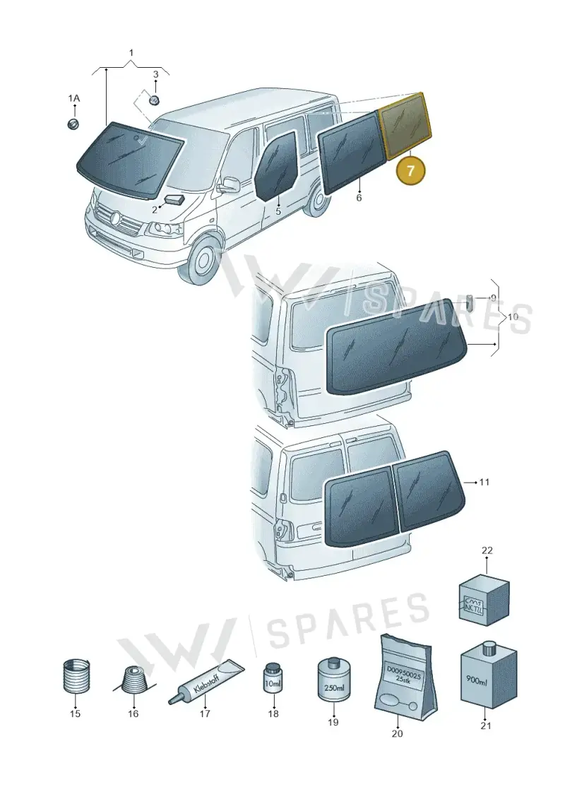 7E1845331CNVB — Volkswagen Transp. caravelle (2011-2015) diagram 410845000, position 7