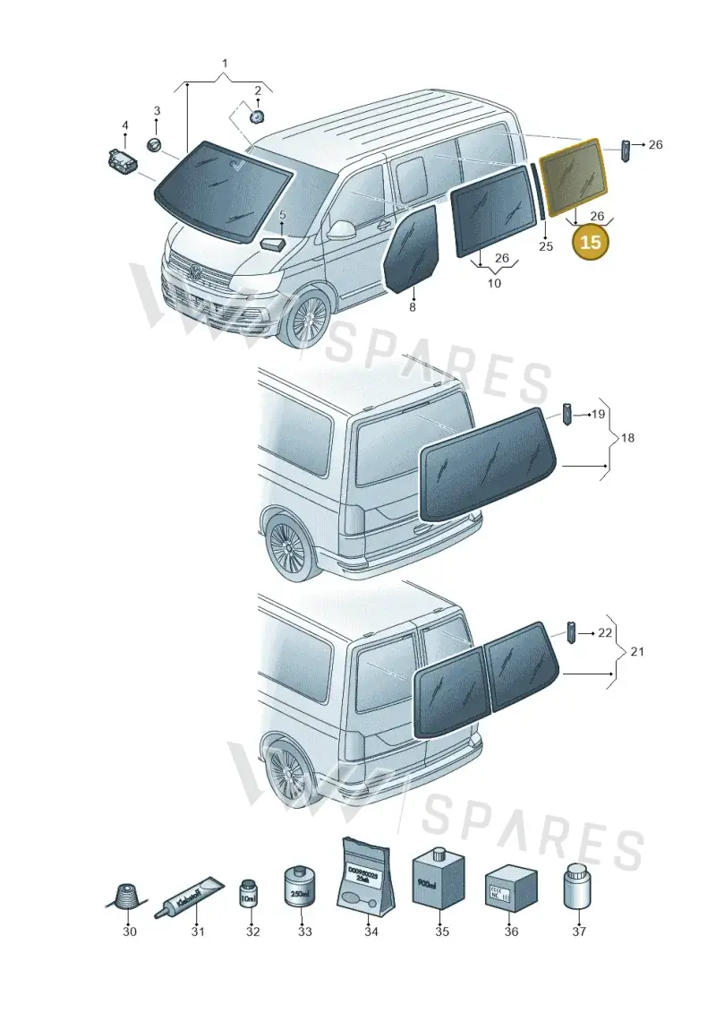 7E1845331CNVB — Volkswagen Caravelle (2015-2019) diagram 861845000, position 15