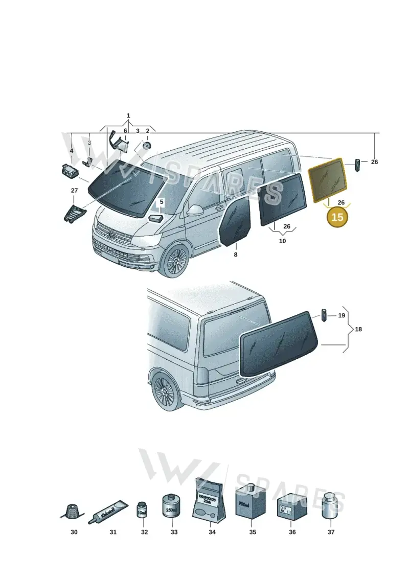 7E1845332FNVB — Volkswagen Transporter Multivan (2019-2024) diagram 7em845000, position 15