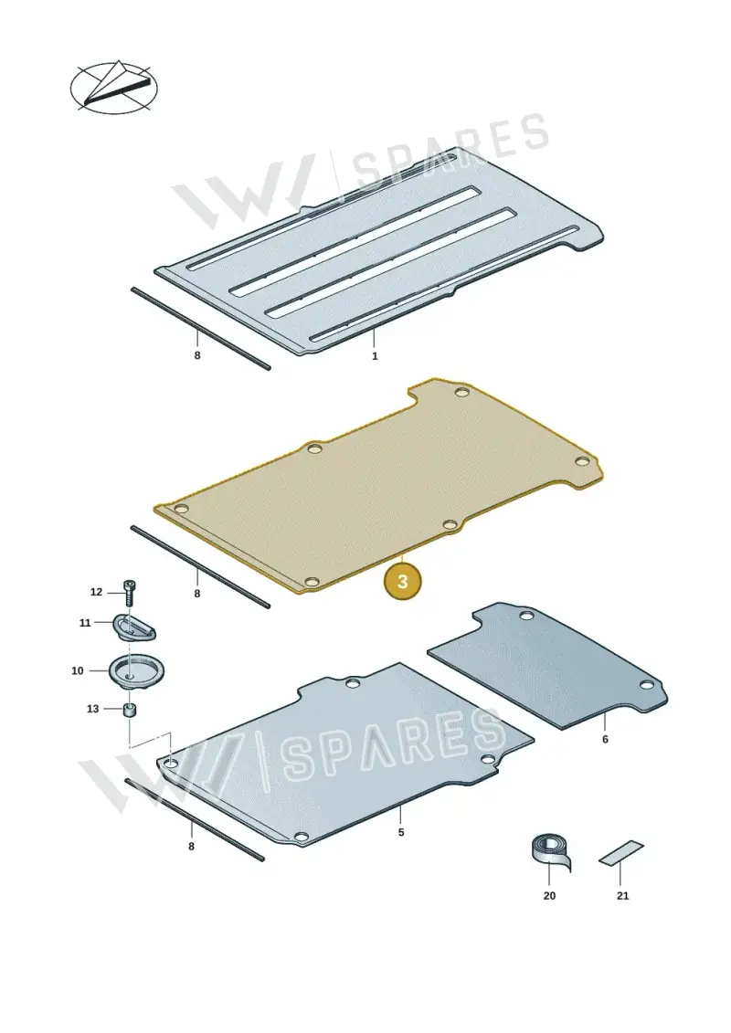 7E1863732AMXT8 — Volkswagen Caravelle (2019-2024) diagram 7ep863250, position 3