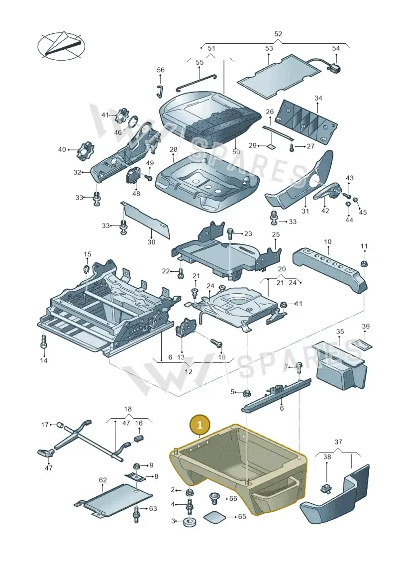 7E1881677AK01A — Volkswagen Caravelle (2019-2024) diagram 861881000, position 1