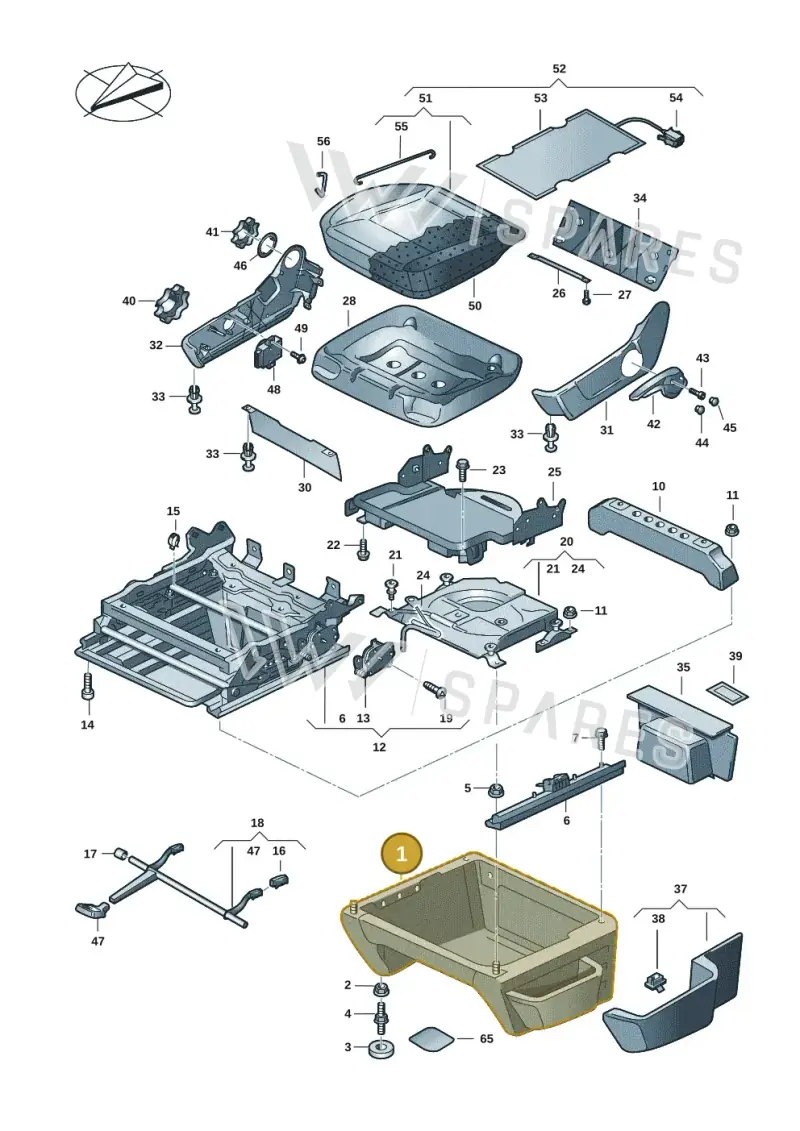 7E1881678DUG7 — Volkswagen Caravelle (2015-2019) diagram 861881005, position 1