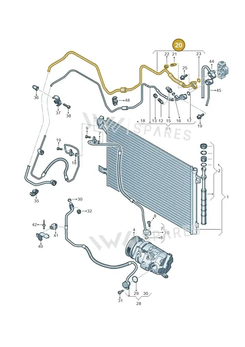 7E2816743A — Volkswagen Caravelle (2015-2019) diagram 861260450, position 20