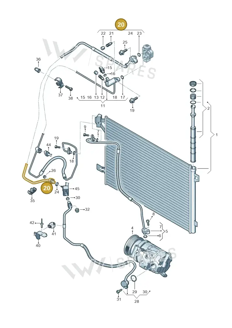7E2820743K — Volkswagen Transport. multivan (2019-2024) diagram 861260400, position 20