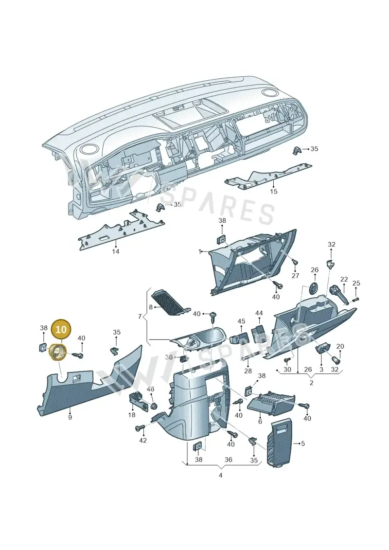 7E28580999B9 — Volkswagen Caravelle (2015-2019) diagram 861857200, position 10