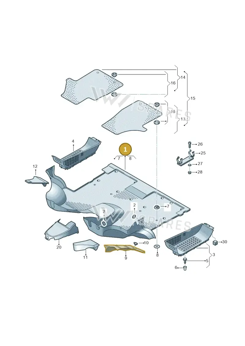 7E2863711C9BV — Volkswagen Caravelle (2015-2019) diagram 410863000, position 1